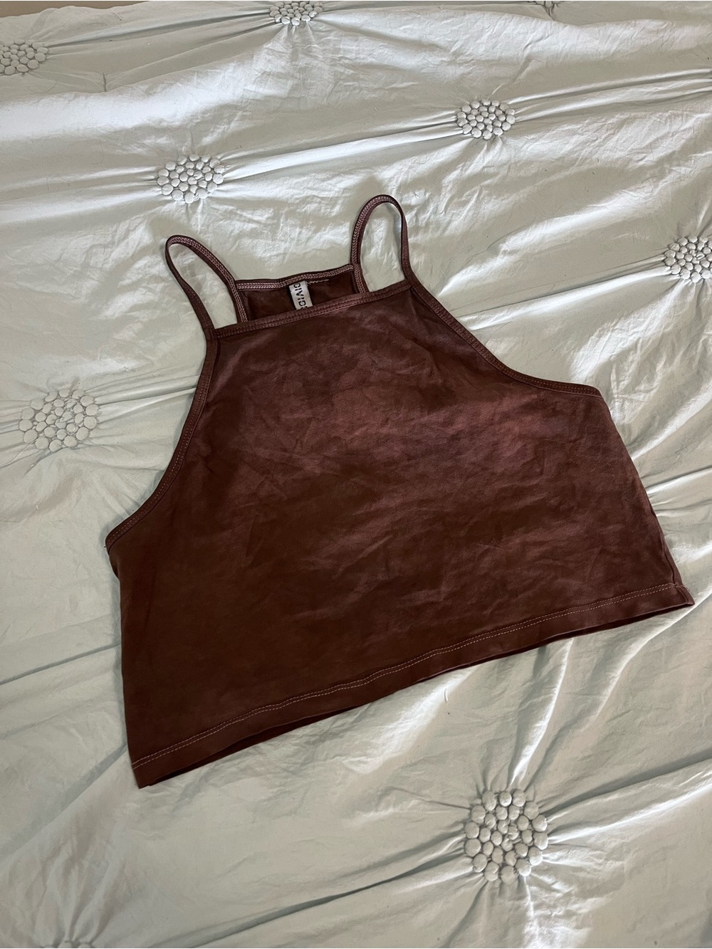 H&M Chocolate Brown Cropped Tank Top